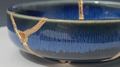 Small Dark Blue Kintsugi Dish